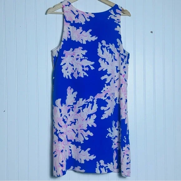 Lilly Pulitzer Jackie Shift Dress Silk It's Electric Brilliant Blue Medium - Picture 4 of 8